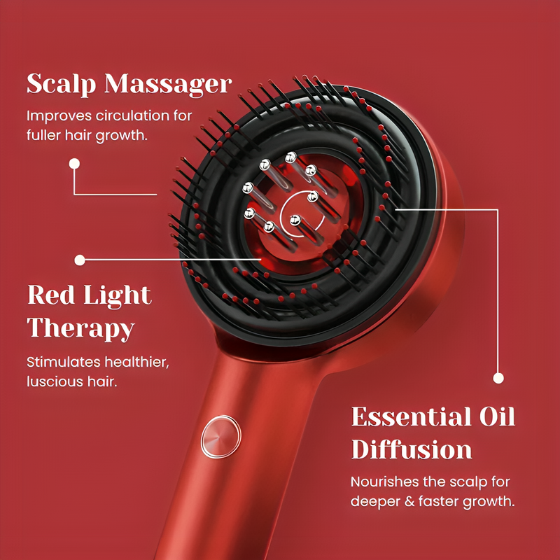 Hair Renewal Massage Brush, Deep Muscle Relaxation With Red Light Therapy