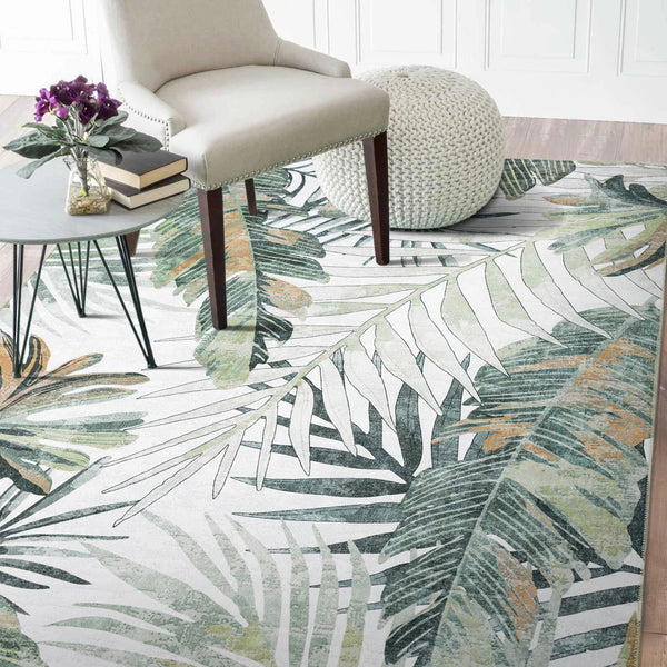 Tropical Palm Washable Rug