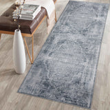 Silver Grey Paisley Medallion Washable Rug