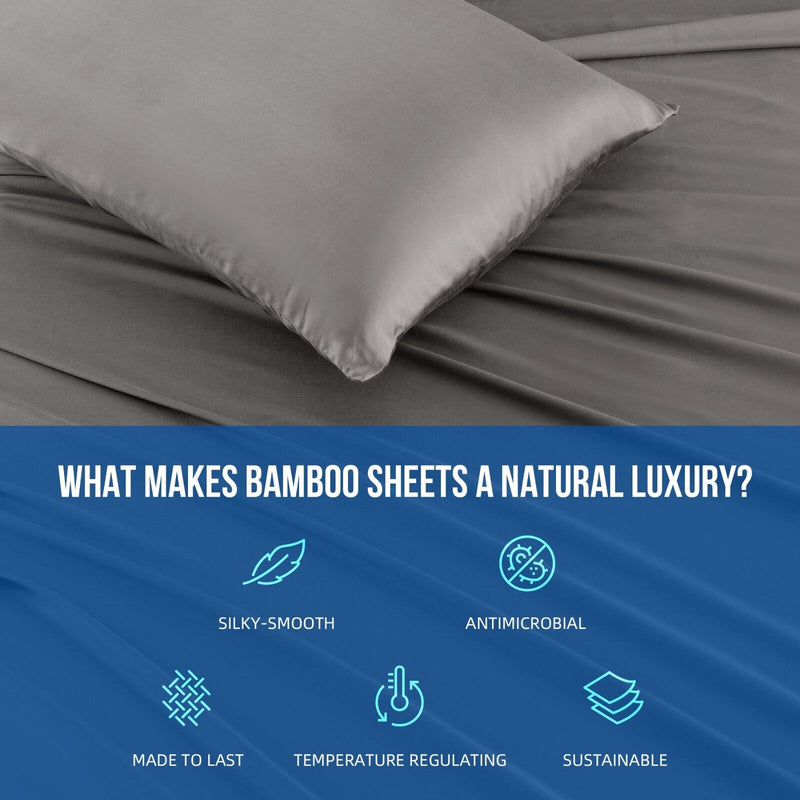 Premium Bamboo Comfort Sheet Set- Charcoal